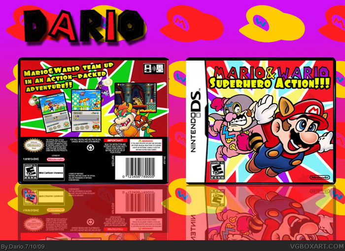 Mario and Wario-Superhero Action!!! box art cover