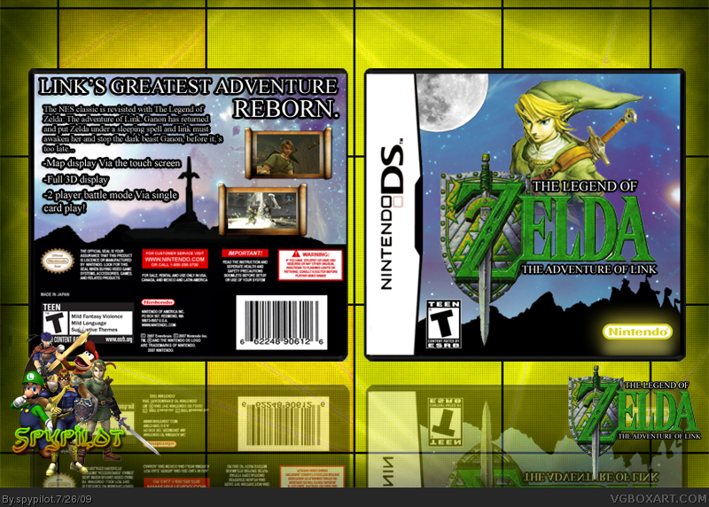 The Legend of Zelda: The Adventure of Link box cover