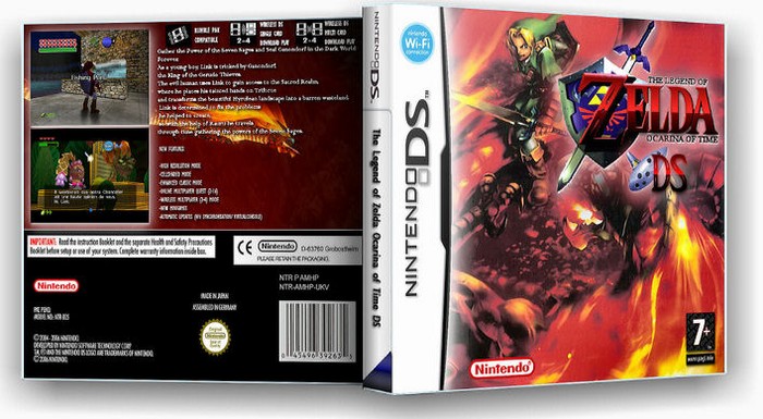 The Legend of Zelda: Ocarina of Time DS box art cover