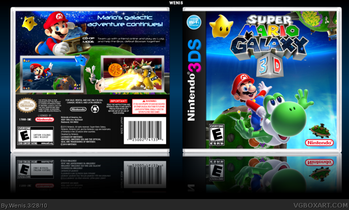 Super Mario Galaxy 3D box art cover