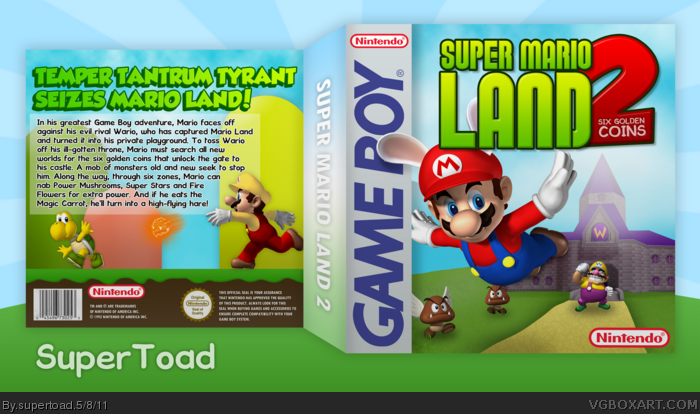 Super Mario Land 2: Six Golden Coins box art cover