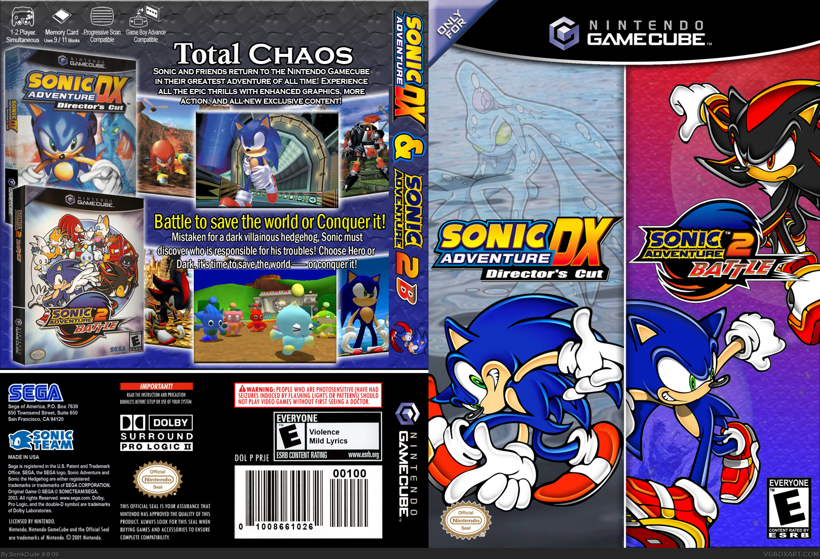 Sonic Adventure DX & 2 Battle box cover