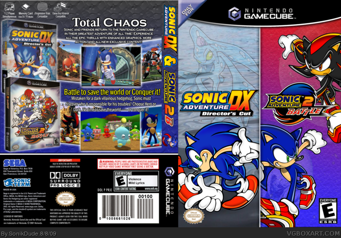 Sonic Adventure DX & 2 Battle box art cover
