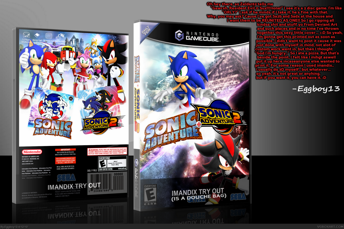 Sonic Adventure + Sonic Adventure 2 box cover