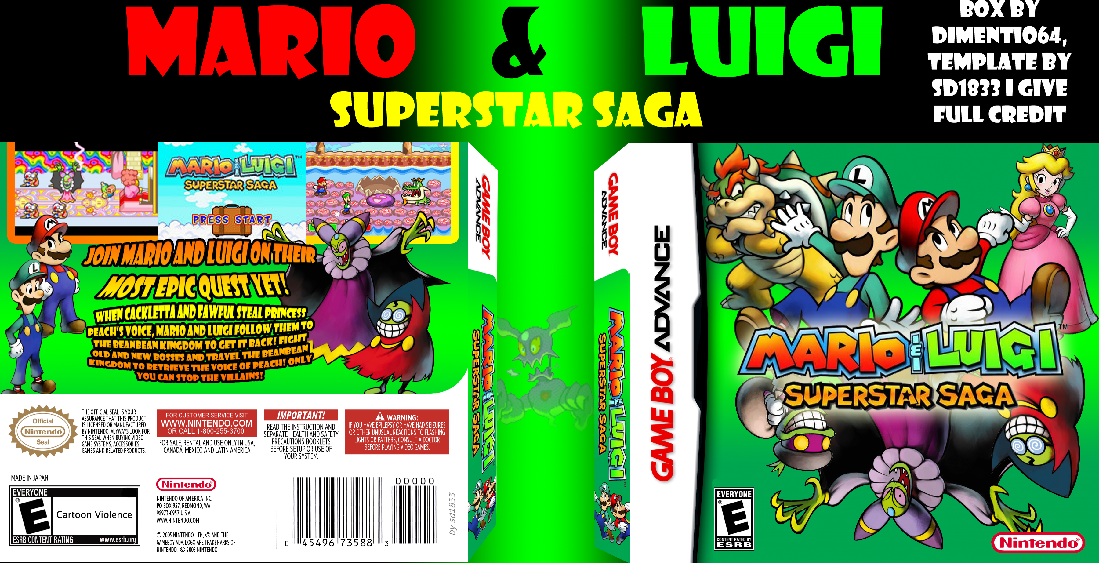 Mario & Luigi: Superstar Saga box cover