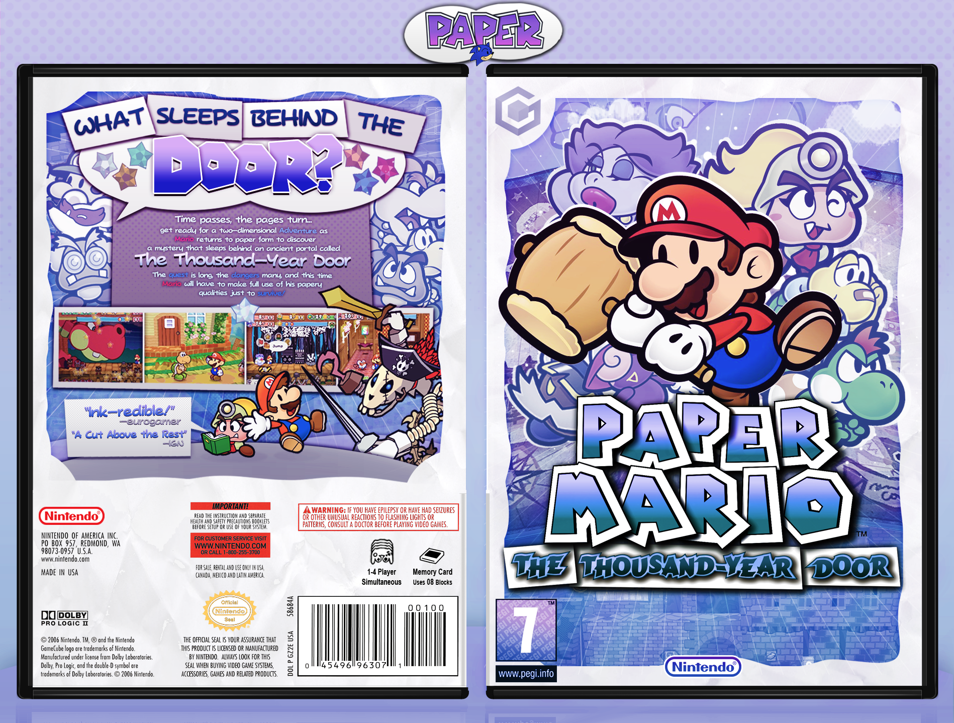 Paper Mario The Thousand Year Door box cover