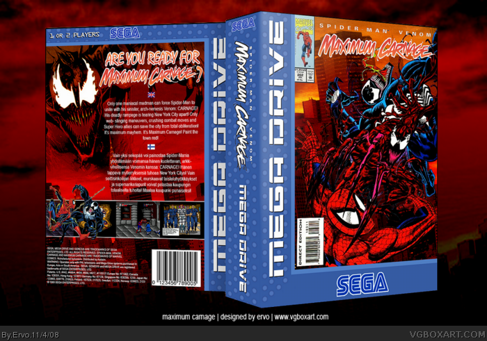 Spider-Man and Venom: Maximum Carnage box art cover