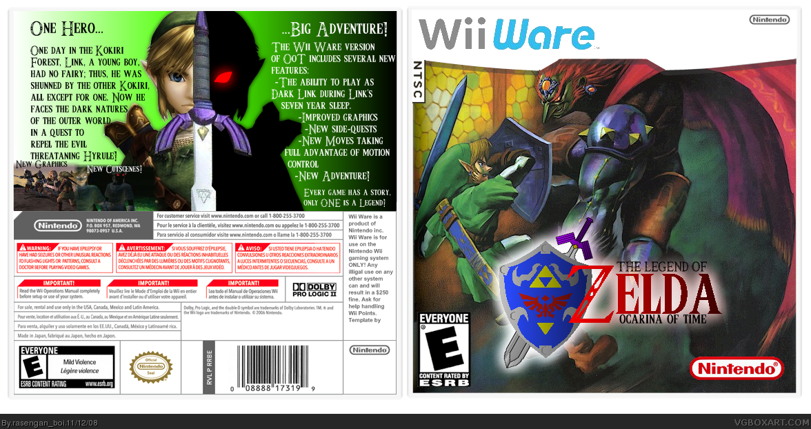 Wii Ware: The Legend of Zelda: OoT box cover