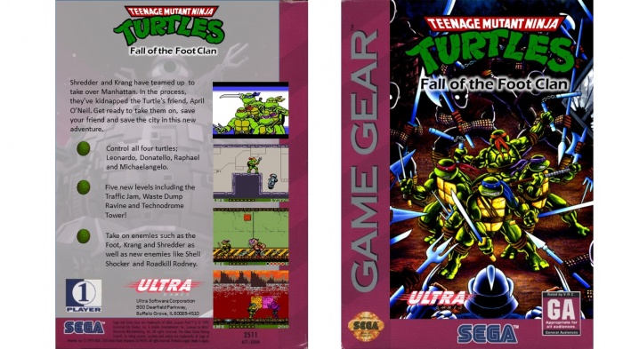 TMNT Fall of the Foot Clan box art cover