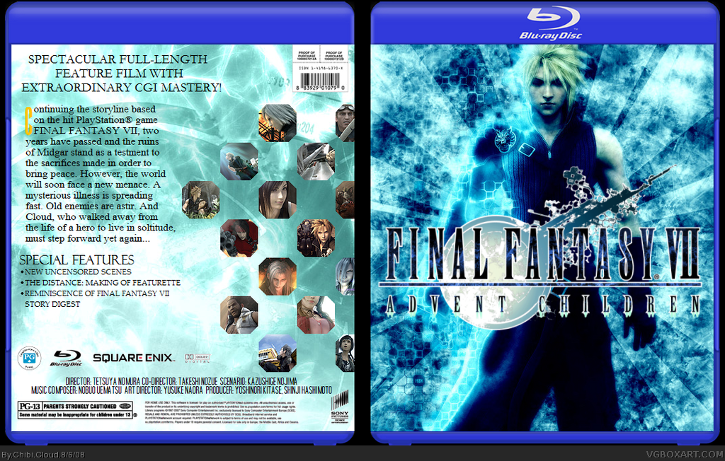 Final Fantasy VII Advent Children (Blu-ray film) box cover