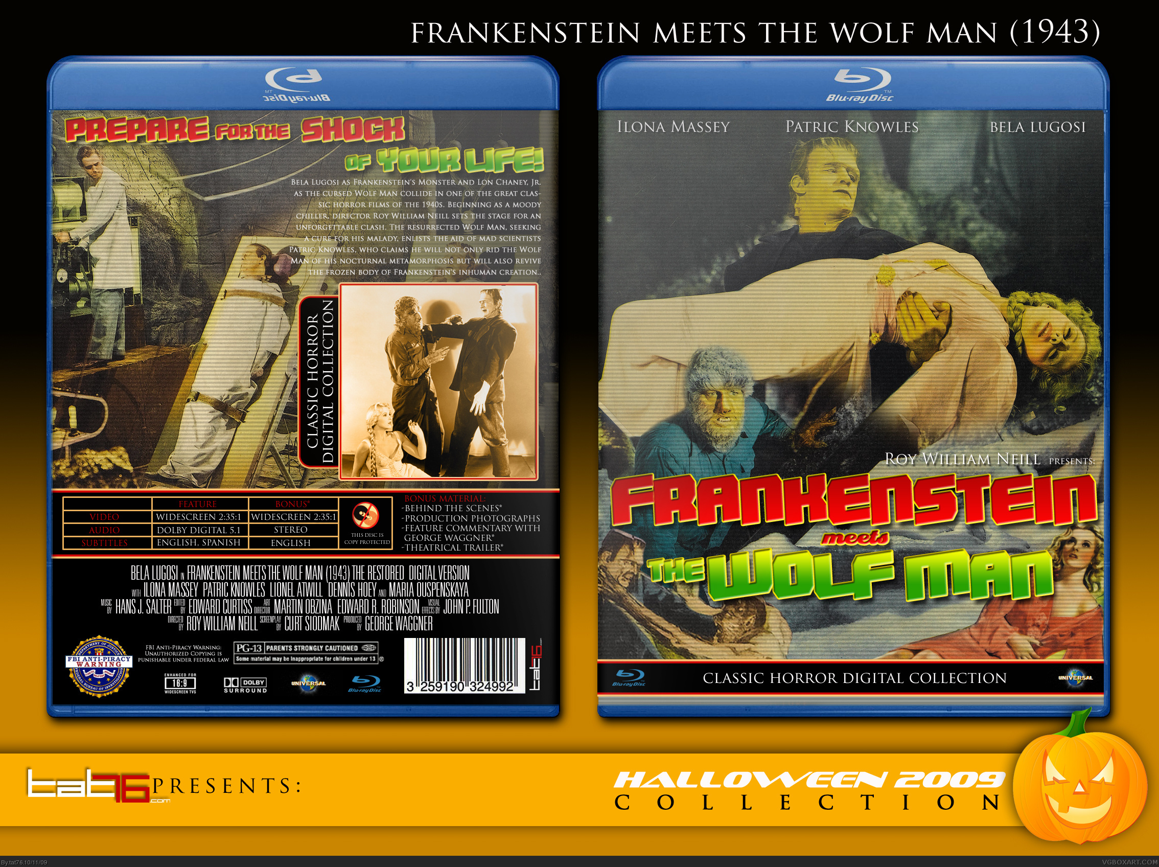 Frankenstein meets the Wolf Man box cover