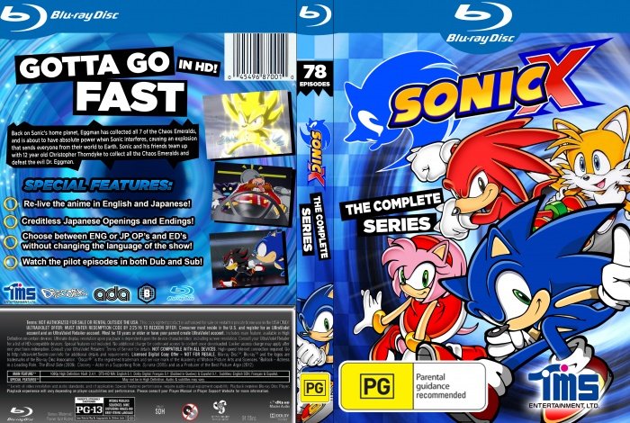 Sonic X Blu Ray box art cover