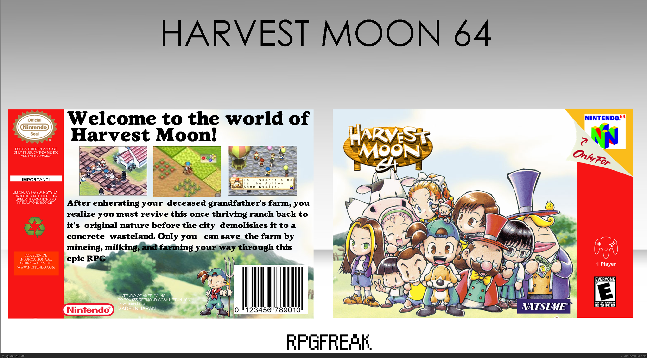 Harvest Moon 64 box cover