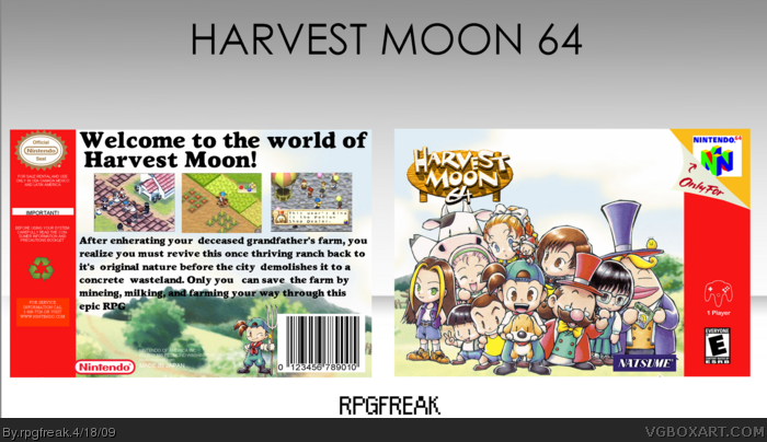 Harvest Moon 64 box art cover