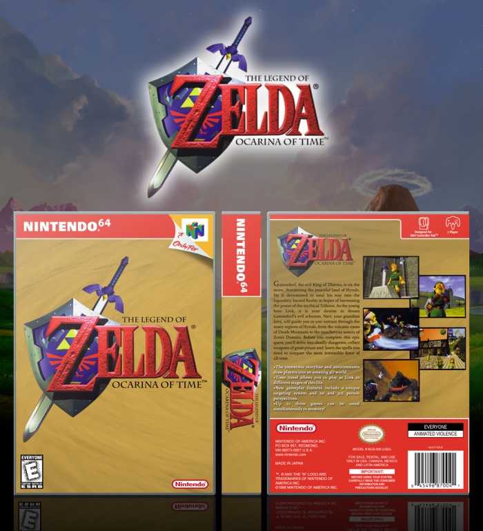 The legend of Zelda Ocarina of Time box art cover