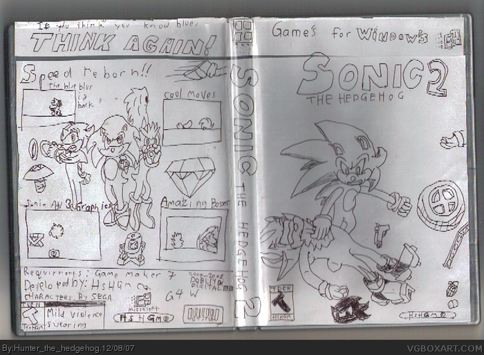 Sonic the Hedgehog 2 the lege of th bla cha eme! box art cover