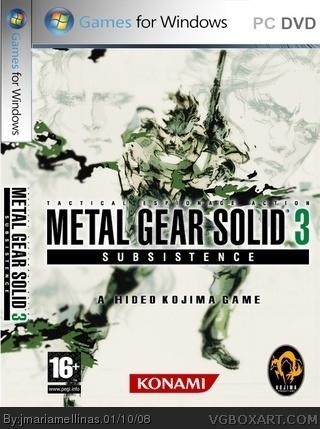 Metal Gear Solid 3 Subsistence box cover