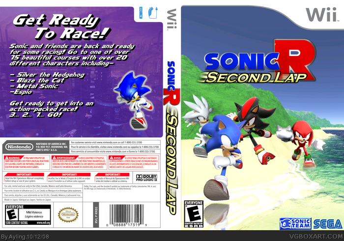 Sonic R: Second Lap box art cover