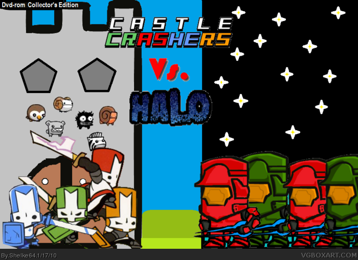 Castle Crashers vs Halo box art cover