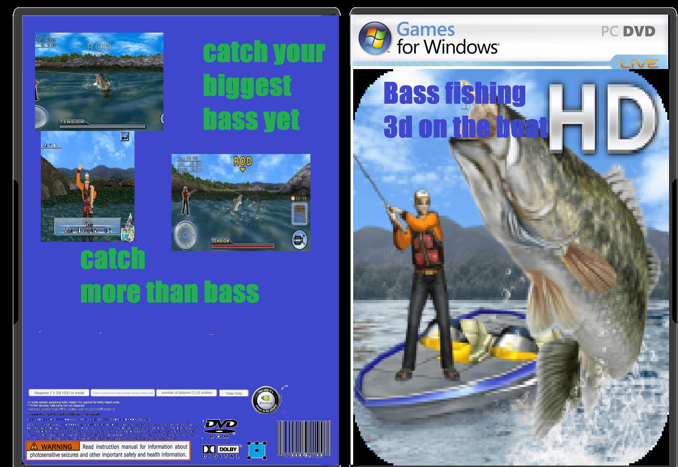 Bass fishing 3d: on the boat HD box cover