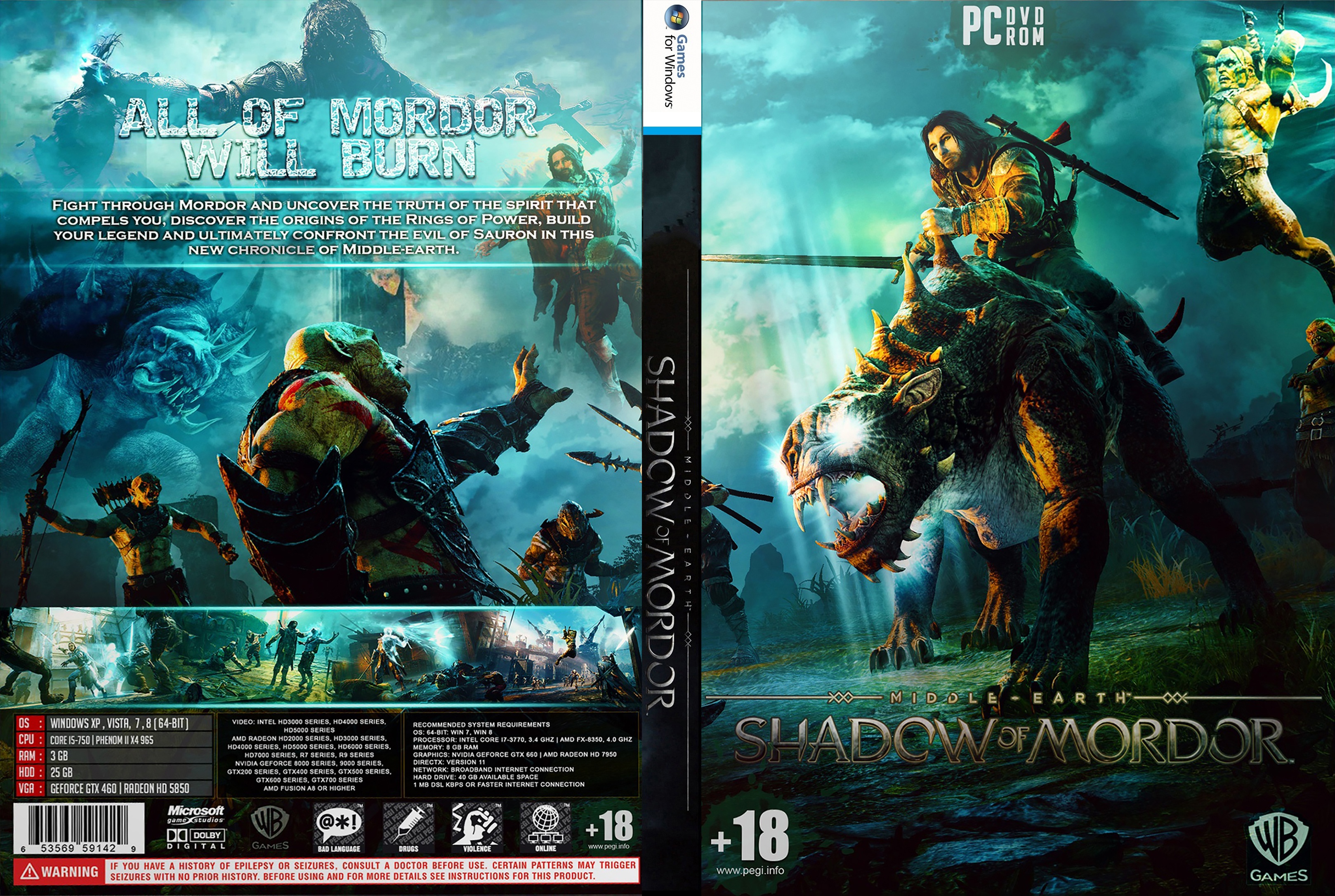 Middle-earth: Shadow of Mordor box cover