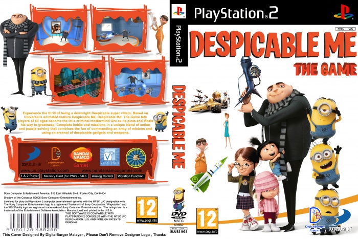 Despicable Me The Game Ps2 DVD Cover box art cover