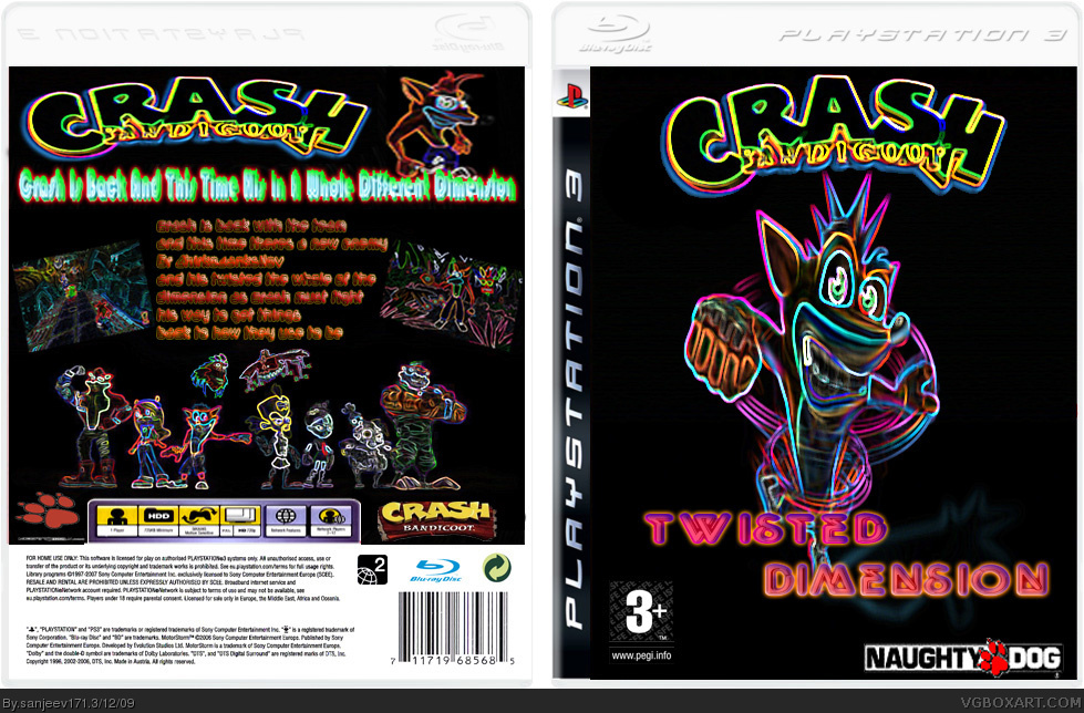 Crash Bandicoot:Twisted Dimension box cover