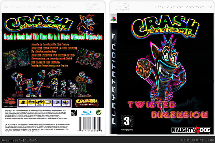 Crash Bandicoot:Twisted Dimension box art cover