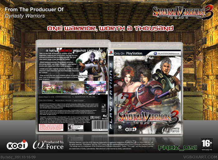 Samurai Warriors 3 box art cover