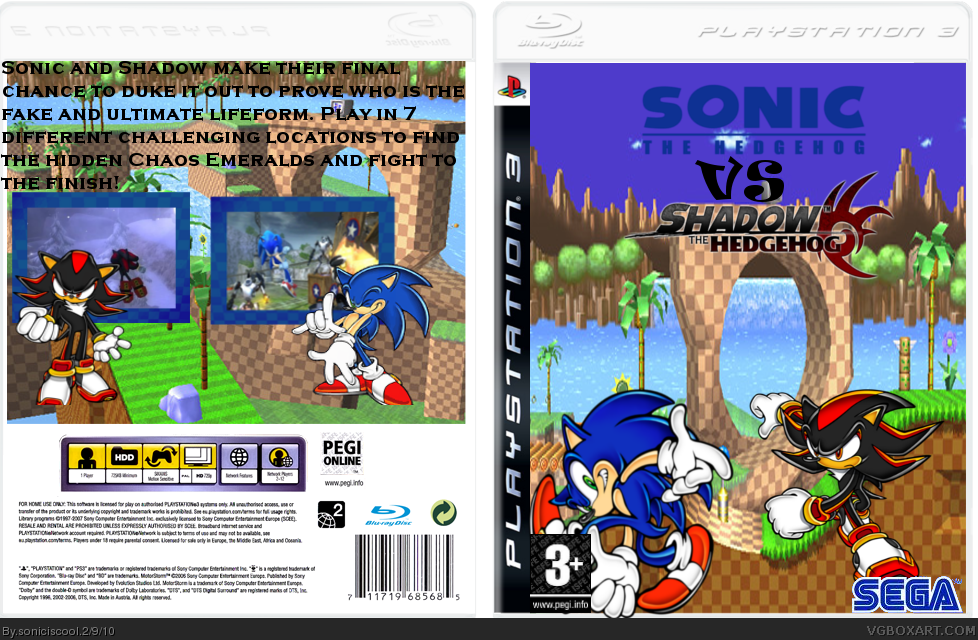 Sonic vs Shadow box cover