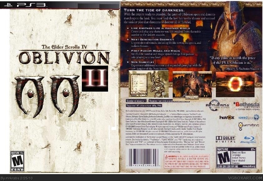 oblivion 2 box cover