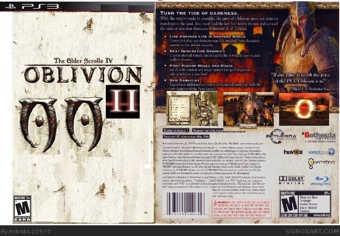 oblivion 2 box art cover