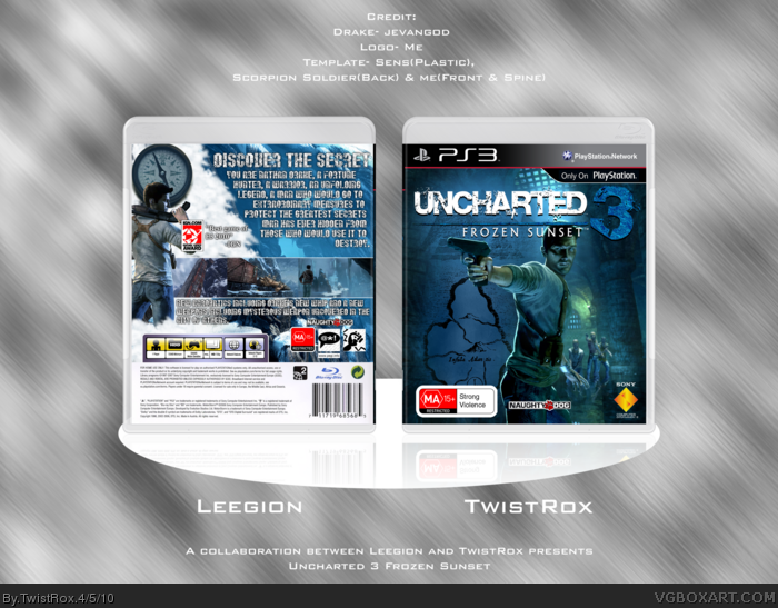 Uncharted 3 Frozen Sunset box art cover