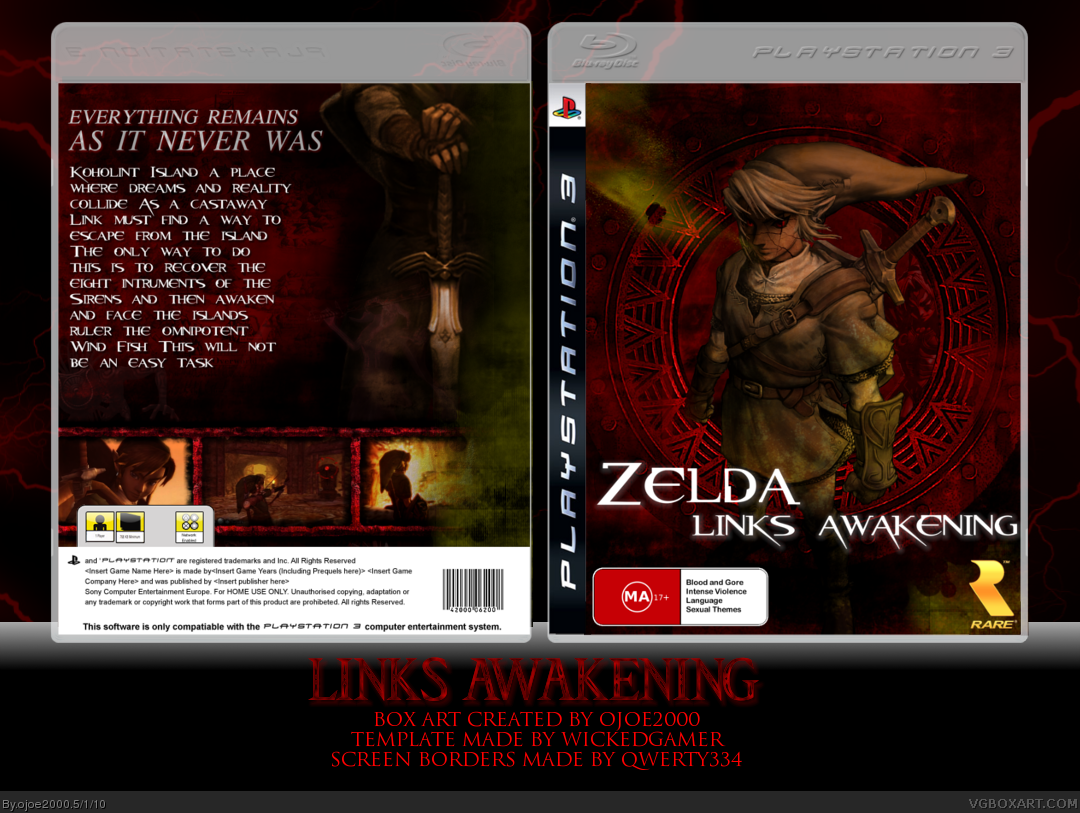 Zelda: Links Awakening box cover