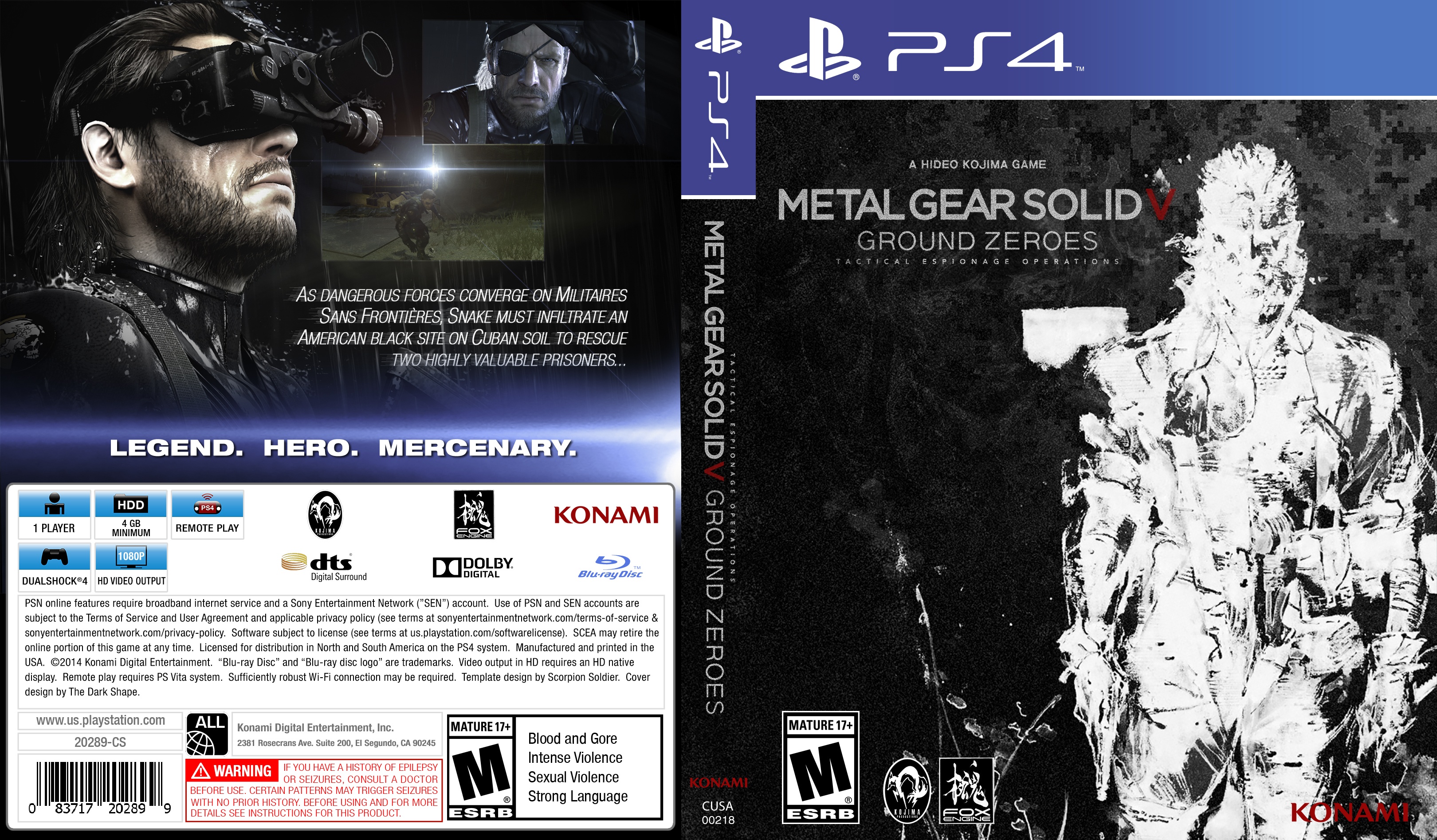 Metal Gear Solid V: Ground Zeroes box cover