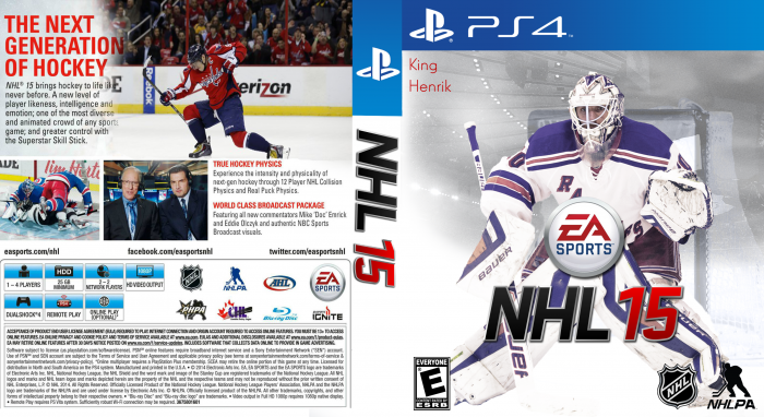 NHL 15 (Henrik Lundvist) box art cover