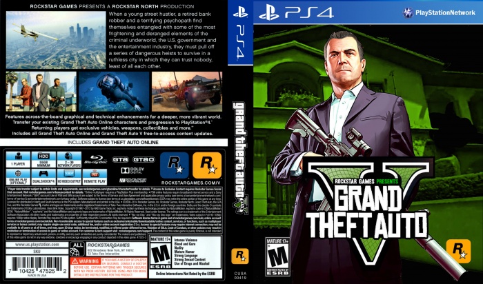 Grand Theft Auto : V box art cover