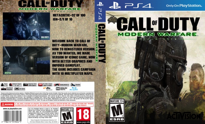 Call of Duty 4: Modern Warfare Remaster box art cover