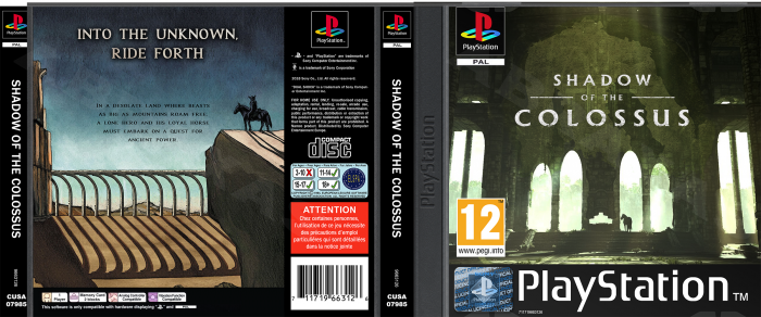 Shadow Of The Colossus (2018) - PS1 Custom box art cover