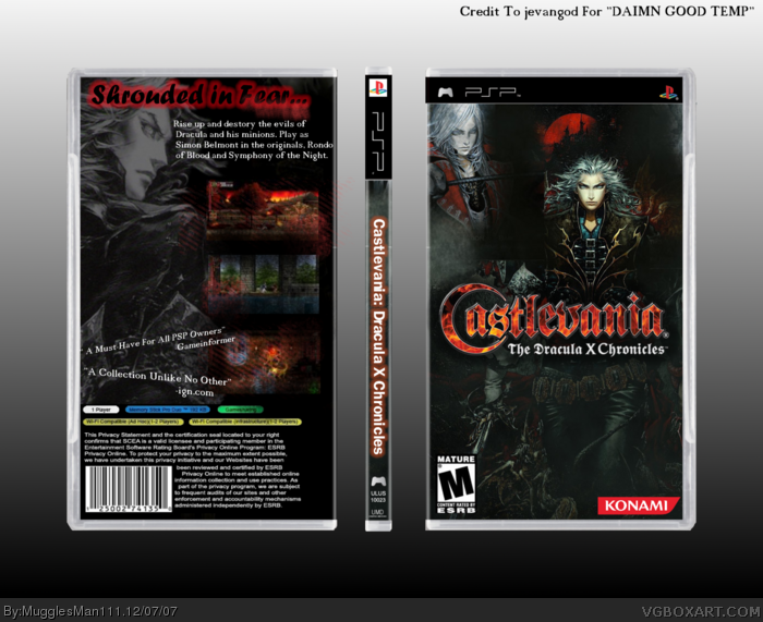 Castlevania: The Dracula X Chronicles box art cover