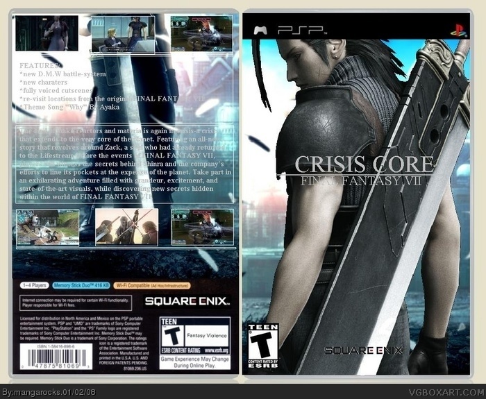 Crisis Core Final Fantasy VII box art cover