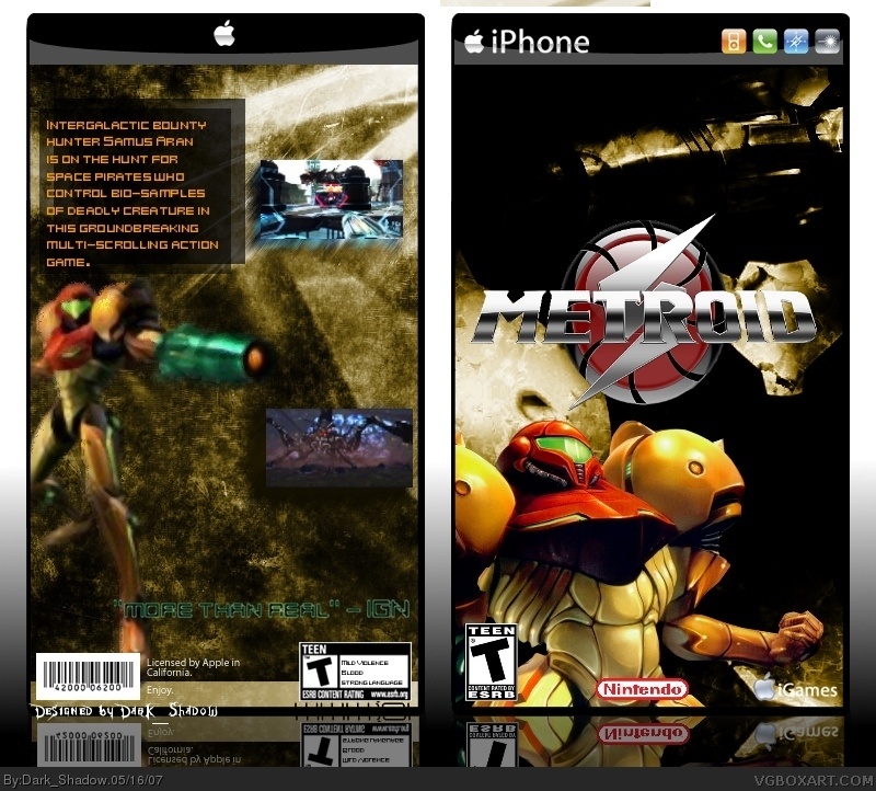 Metroid (I-phone) box cover