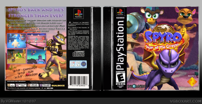 Spyro: Year of the Dragon box art cover