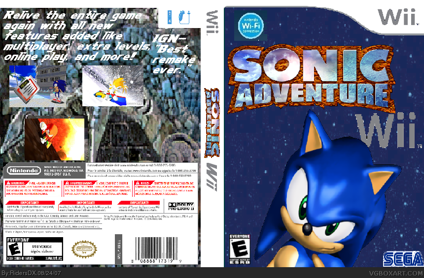 Sonic Adventure Wii box cover