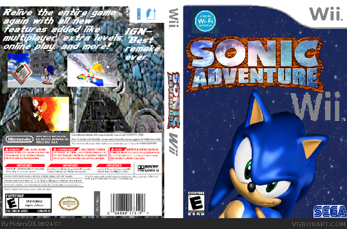 Sonic Adventure Wii box art cover