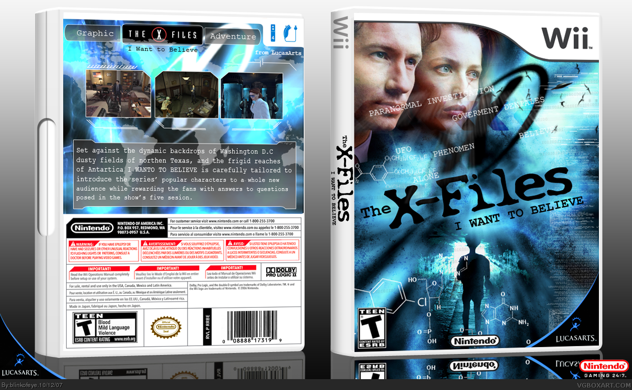 The X-Files: I Want to Believe box cover