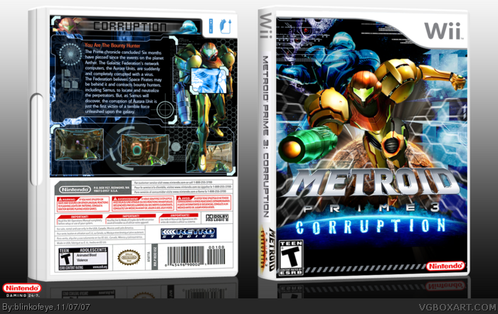 Metroid Prime 3: Corruption box art cover
