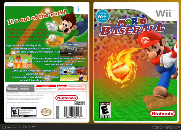Mario Baseball box art cover