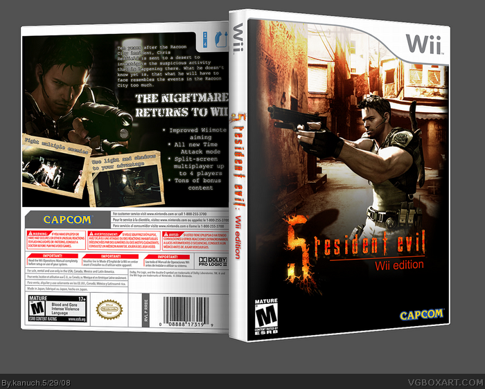 Resident Evil 5: Wii Edition box art cover