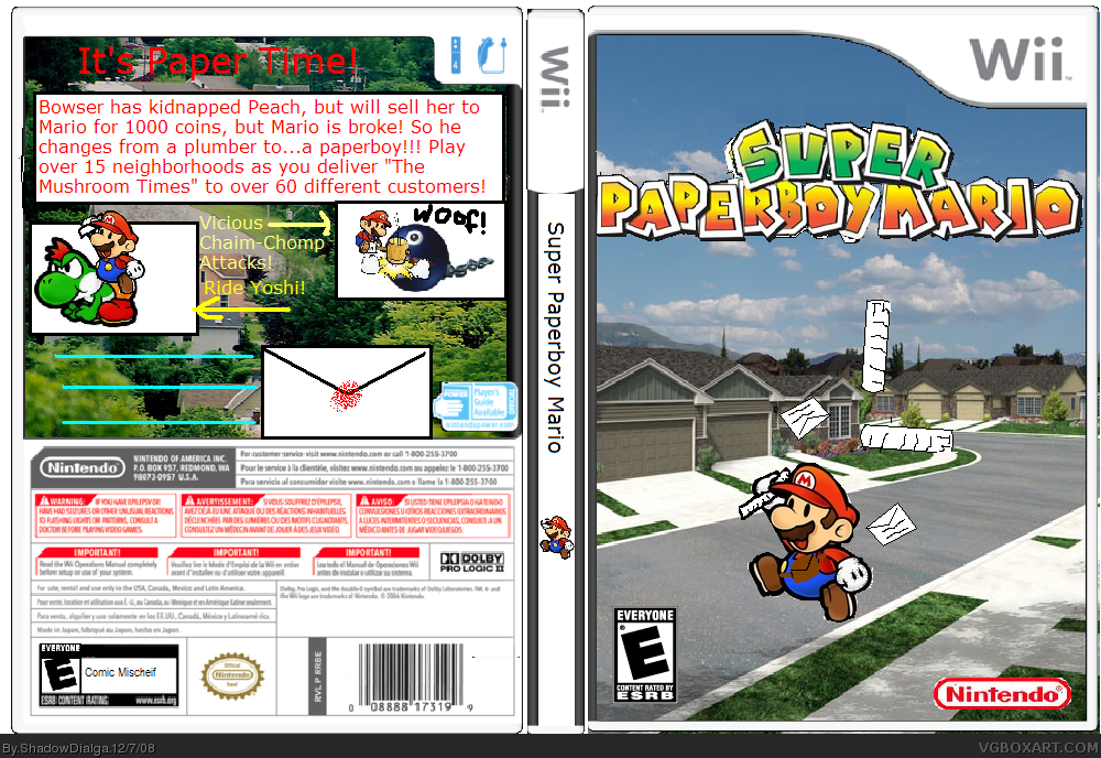 Super Paperboy Mario box cover